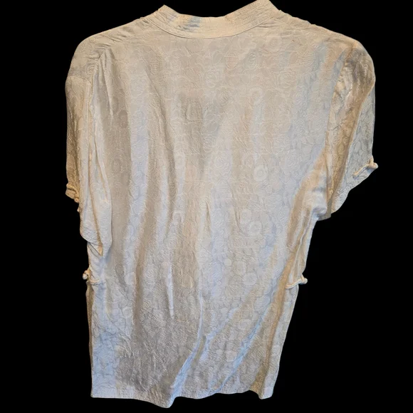 VINTAGE 100% SILK ASIAN Shirt S-S - Picture 2 of 3